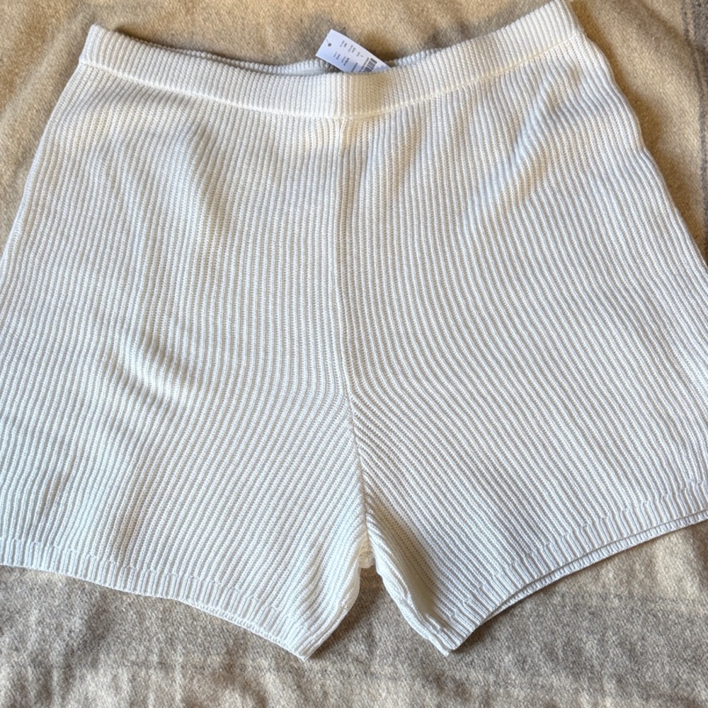J. Crew High Waist Cream Knit Shorts